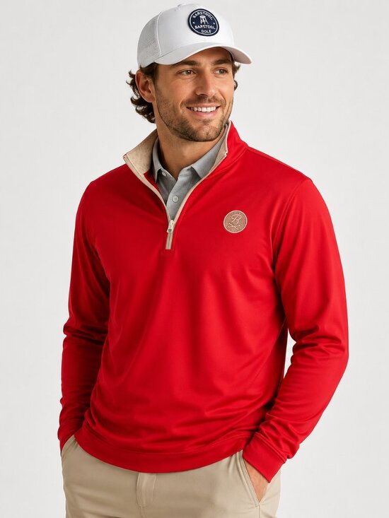 Barstool Other - Barstool Golf Quarter Zip Pullover Men's Rust Performance Stretch Athletic Golf